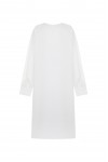 FATTUM Lightweight Balloon Sleeve Long basic Tunic with Manşet White