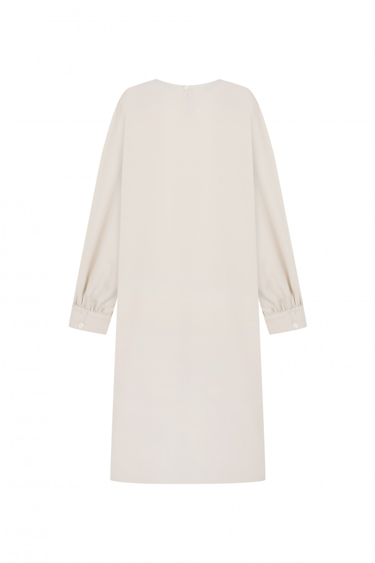 FATTUM Light Tunic with Balloon Sleeves and Headline - White