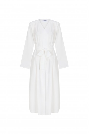 FATTUM Summerhouse Thin Ruffled Detailed Tunic Cover White