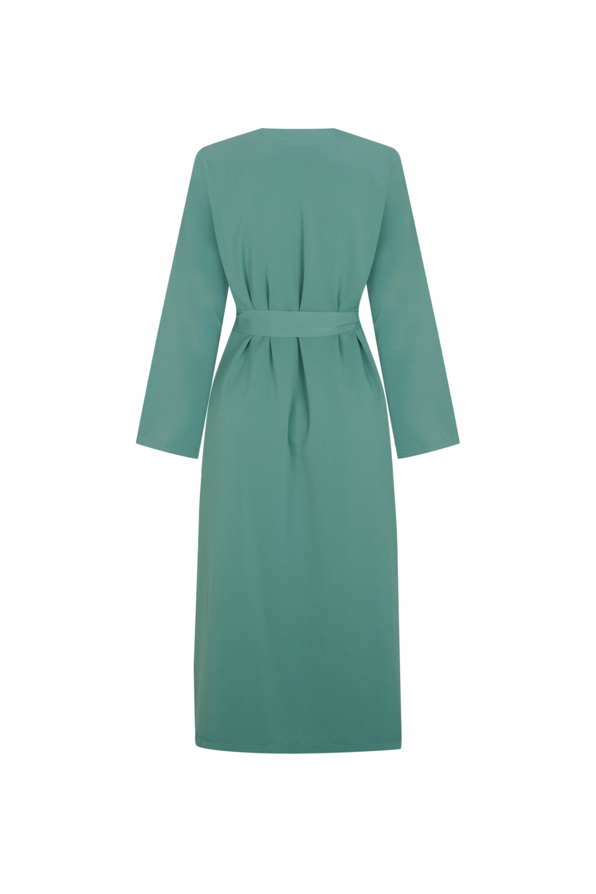 FATTUM Summer Thin Ruched Detail Tunic Cover Pine Green