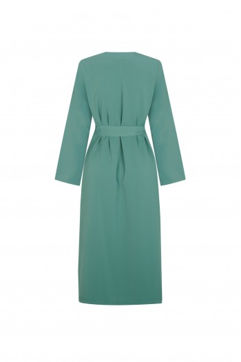 FATTUM Summer Thin Ruched Detail Tunic Cover Pine Green