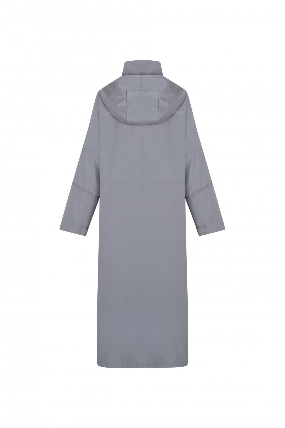 FATTUM Hooded Long Raincoat & Windbreaker Gray