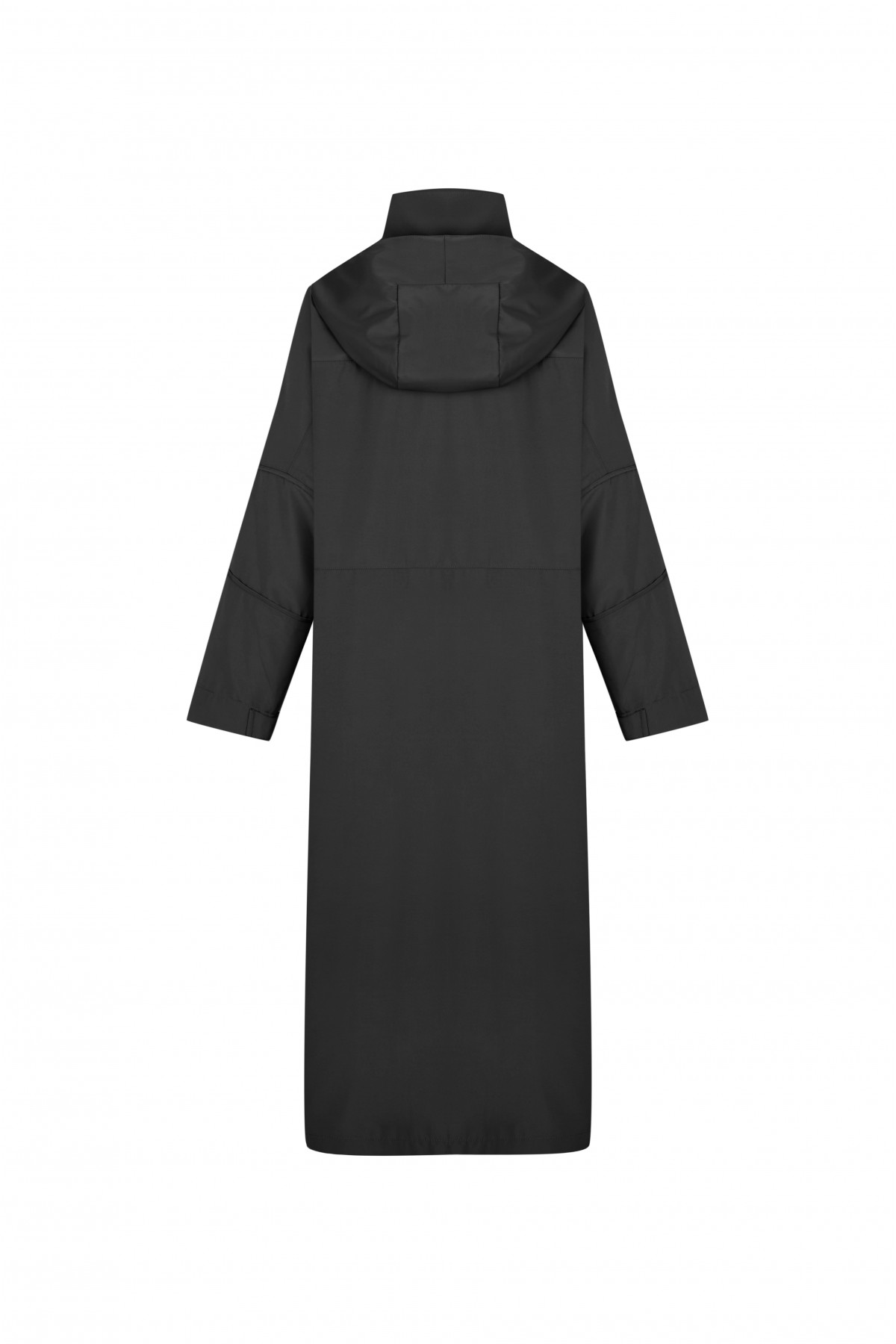 FATTUM Hooded Long Raincoat & Windbreaker Black