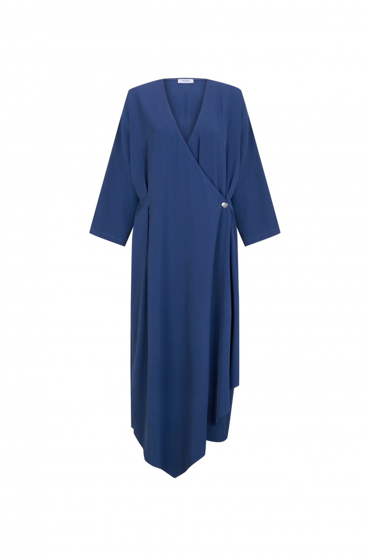 FATTUM Asymmetric Cut Snap Button Top - Short Sleeved Black