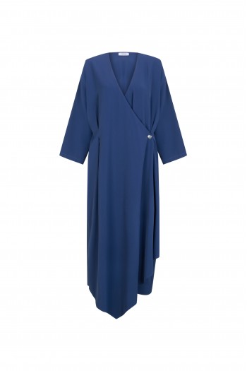 FATTUM Asymmetric Cut Snap Button Top - Short Sleeved Black