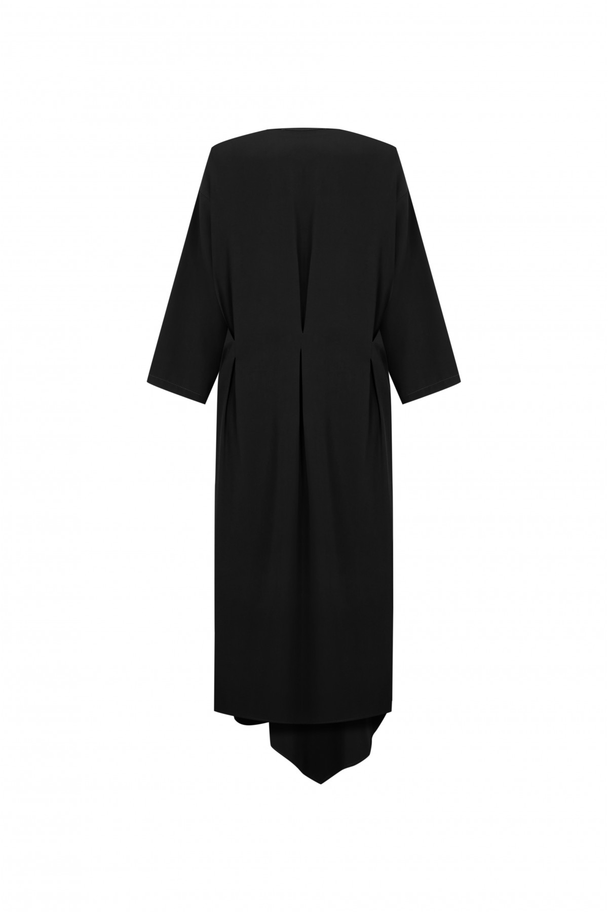 FATTUM Asymmetric Cut Snap Button Top - Short Sleeved Black