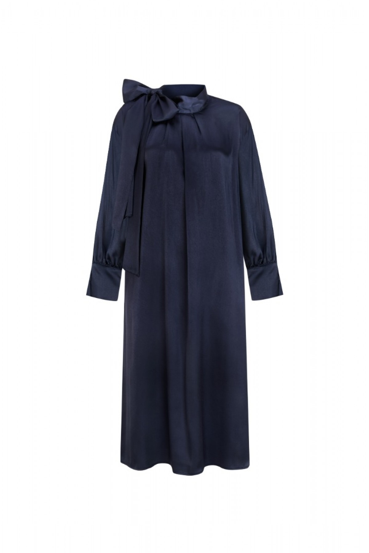 FATTUM Black Tunic with Shawl Collar and Open Cuffs