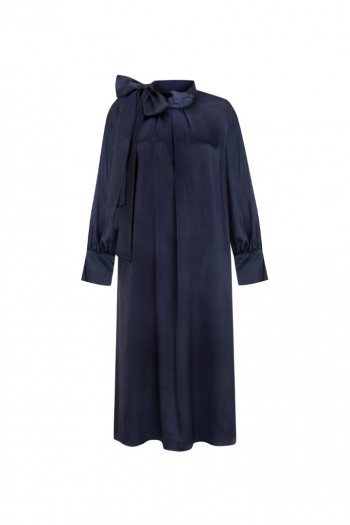 FATTUM Black Tunic with Shawl Collar and Open Cuffs